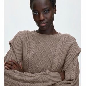 Aritzia Brown Cable Knit Sweater